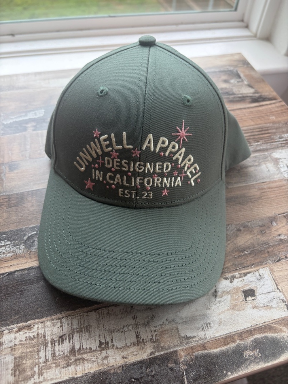 Olive Green Embroidered Baseball Cap